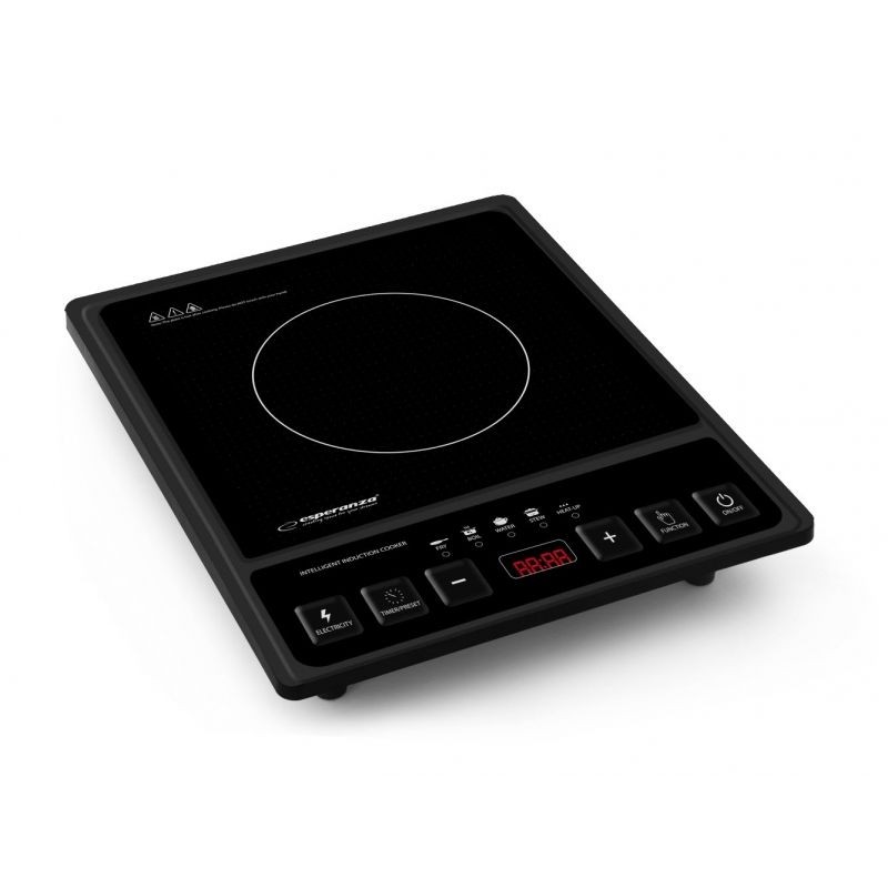 Plita cu inductie 2000W, ceramica, 5 functii gatire, oprire automata, reglare temperatura, timer, panou control cu butoane - imagine 6